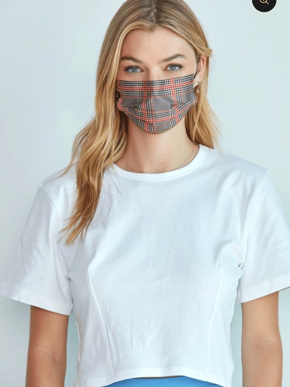New Plaid Face Masks for Women - Red  & Black Tartan